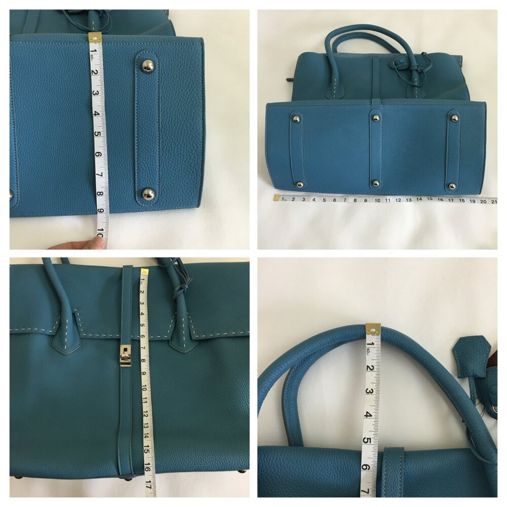 NWT Nagatani Made in Japan Large Tote w/Dust bag Blue Leather - Picture 16 of 16